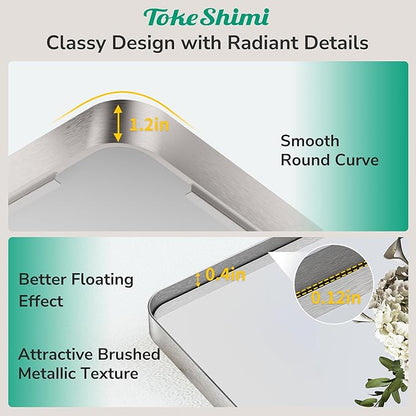 TokeShimi 42x36 Brushed Nickel Bathroom Mirror