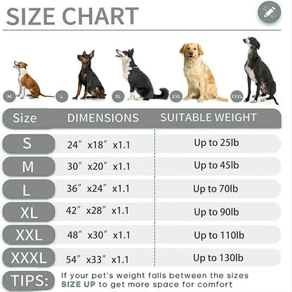 KHONSU PET Dog Bed Mat for Crate 1.1in Slim Cooling Pad Reversible Flannel & Waterproof Canva for Dogs up to 70 lbs