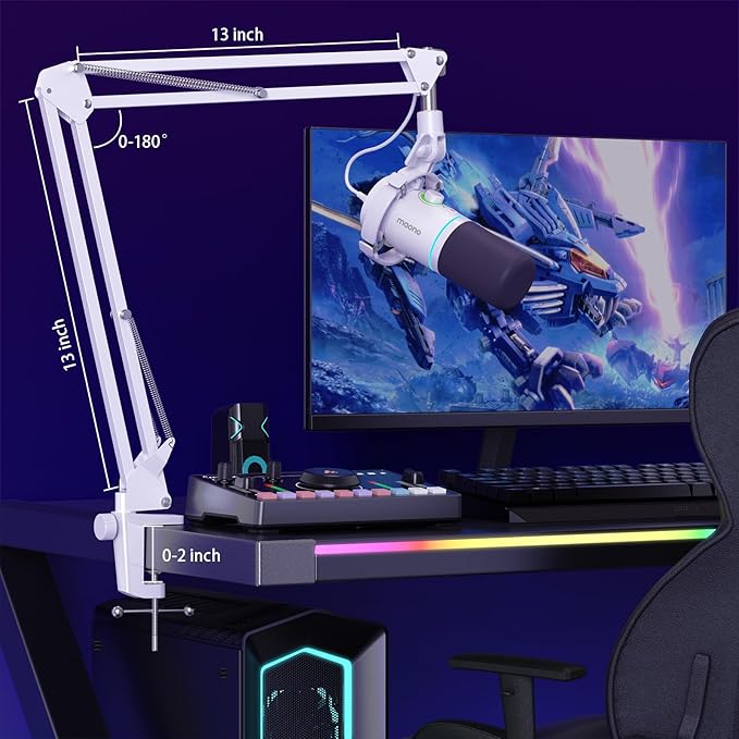 MAONO XLR/USB Dynamic Microphone Kit, RGB Podcast Mic