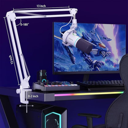 MAONO XLR/USB Dynamic Microphone Kit, RGB Podcast Mic
