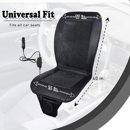 ZONETECH Cooling Car Seat Cushion - Black Automotive Adjustable Temperature Comfortable Cooling Car Seat Cover (1 Pack)