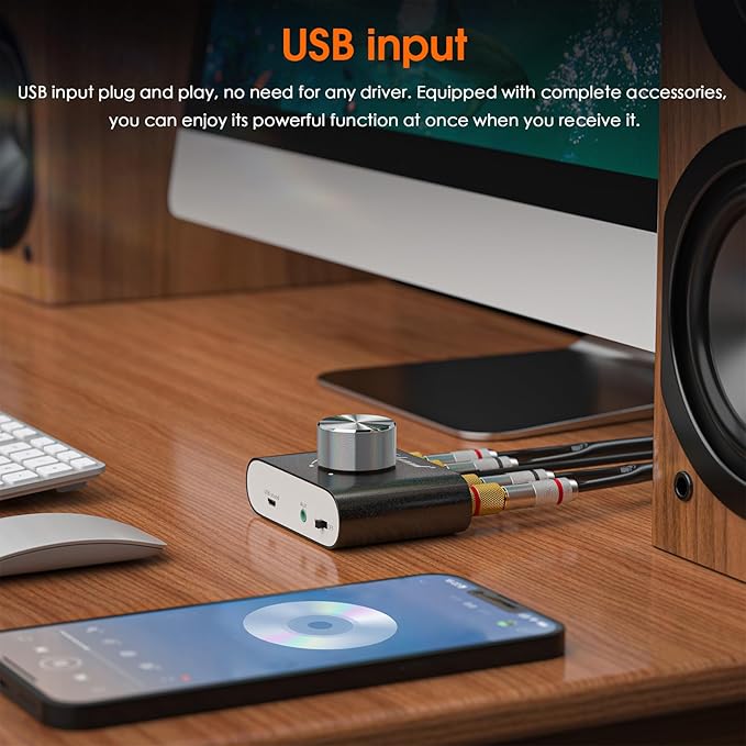 Nobsound Mini Bluetooth 5.0 Power Amplifier, Stereo Hi-Fi Digital Amp 2.0