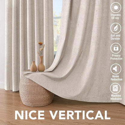 H.VERSAILTEX Linen Curtains 100% Blackout Curtains