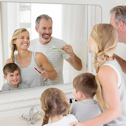 30x60 Inch Silver Bathroom Mirror, Large Rectangular Vanity Mirror, Metal