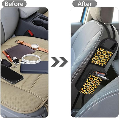 Sunflower Automatic Seat Storage Hanging Bag Car Seat Side Organizer Multifunctional Multi-Pocket Drink Holder Car Travel Accessories Suitable for All Cars