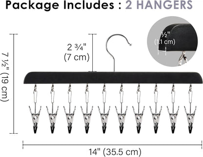 StorageWorks Hat Rack, Closet Organizer and Storage for Baseball Caps,Set of 2 with 10 Adjustable Stainless Steel Clips, Fits All Caps, Black