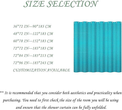 ggaimwf 60x72 Inch Solid Color Shower Curtain for Bathroom Waffle Bath Water Resistant Fabric Curtains Blue Green Modern Thick Shower Stall Curtain with Metal Hooks