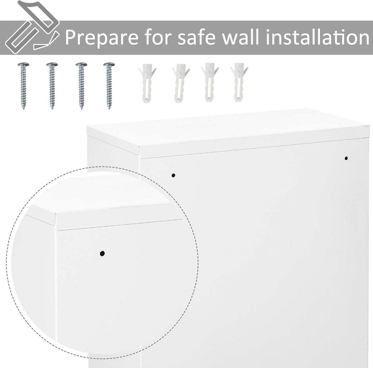 kleankin Steel Wall Mount Medicine Cabinet 3 Tier Emergency Box for Bathroom Kitchen, Lockable with 2 Keys, White