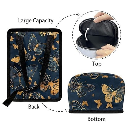 Gifts for New Drivers Golden Butterfly Art DecoTrash Bags for Cars, Hanging Zipper Design