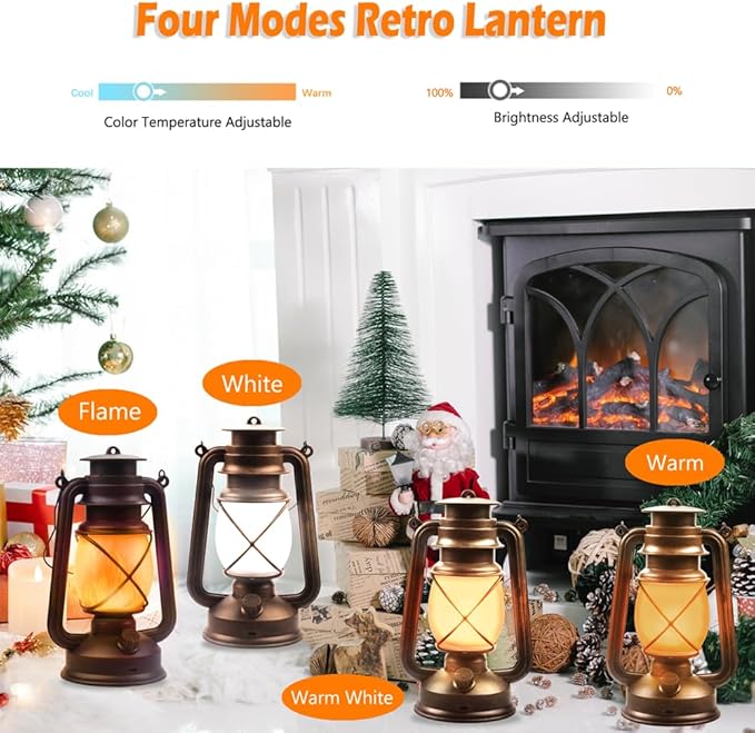 Lantern LED Battery Powered Camping Lamp Outdoor Hanging Rechargeable Lantern