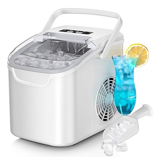Countertop Ice Maker Machine, 8 Ice Cubes in 6 mins, 26lb/Day Ice