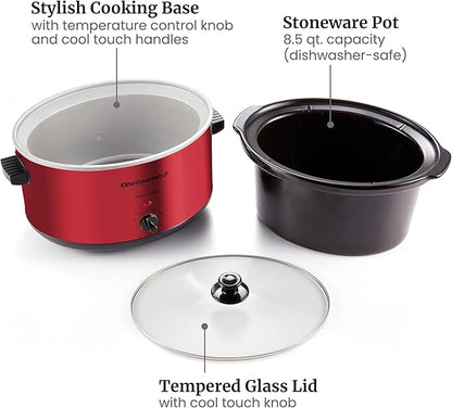 Elite Gourmet MST-900RXT# Electric Ceramic XL Jumbo Slow Cooker, Adjustable Temp