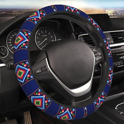 Norwegian Traditional Pattern Neoprene Steering Wheel Covers Women Men Car Accessories, Universal 15 Inch Fit Auto, Suvs, Truck