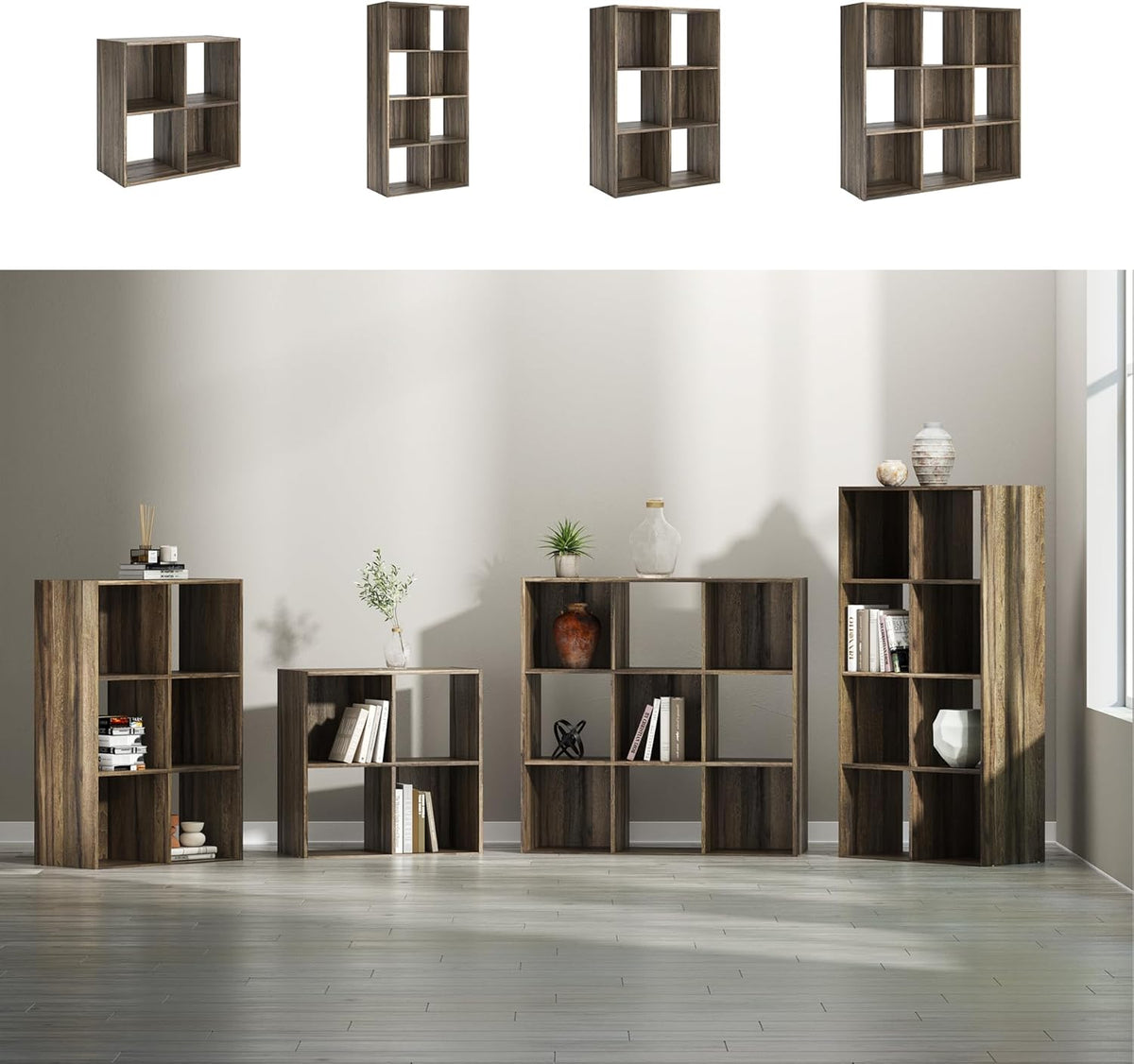 Signature Design by Ashley Shallifer 6 Cube Storage Organizer or Bookcase, Brown