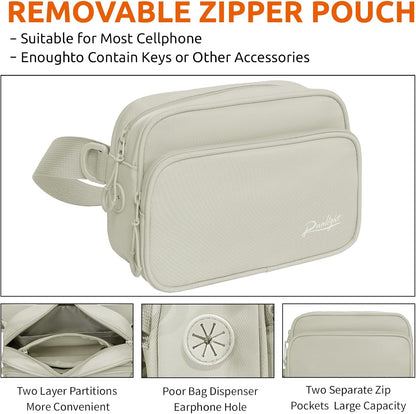 Dog Training Treat Pouch Fanny Pack,Dog Waist Belt,Dogs Walking Bag Crossbody with Poop Bags,Puppy Treat Bag Training Pouch (Khaki)
