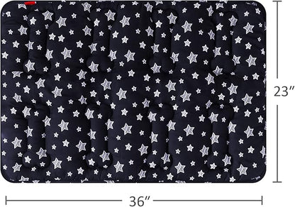 Dog Crate Mat (36" X 23") 2 Pack, Soft Dog Bed Mat with Cute Prints, Personalized Dog Crate Pad, Anti-Slip Bottom, Machine Washable Kennel Pad, Black