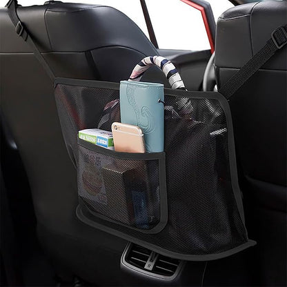 acdiac Universal Car Mesh Storage Bag,Auto Seat Back Mesh Organizer High Elastic Pet Isolation Net,Car Mesh Partition (Black)