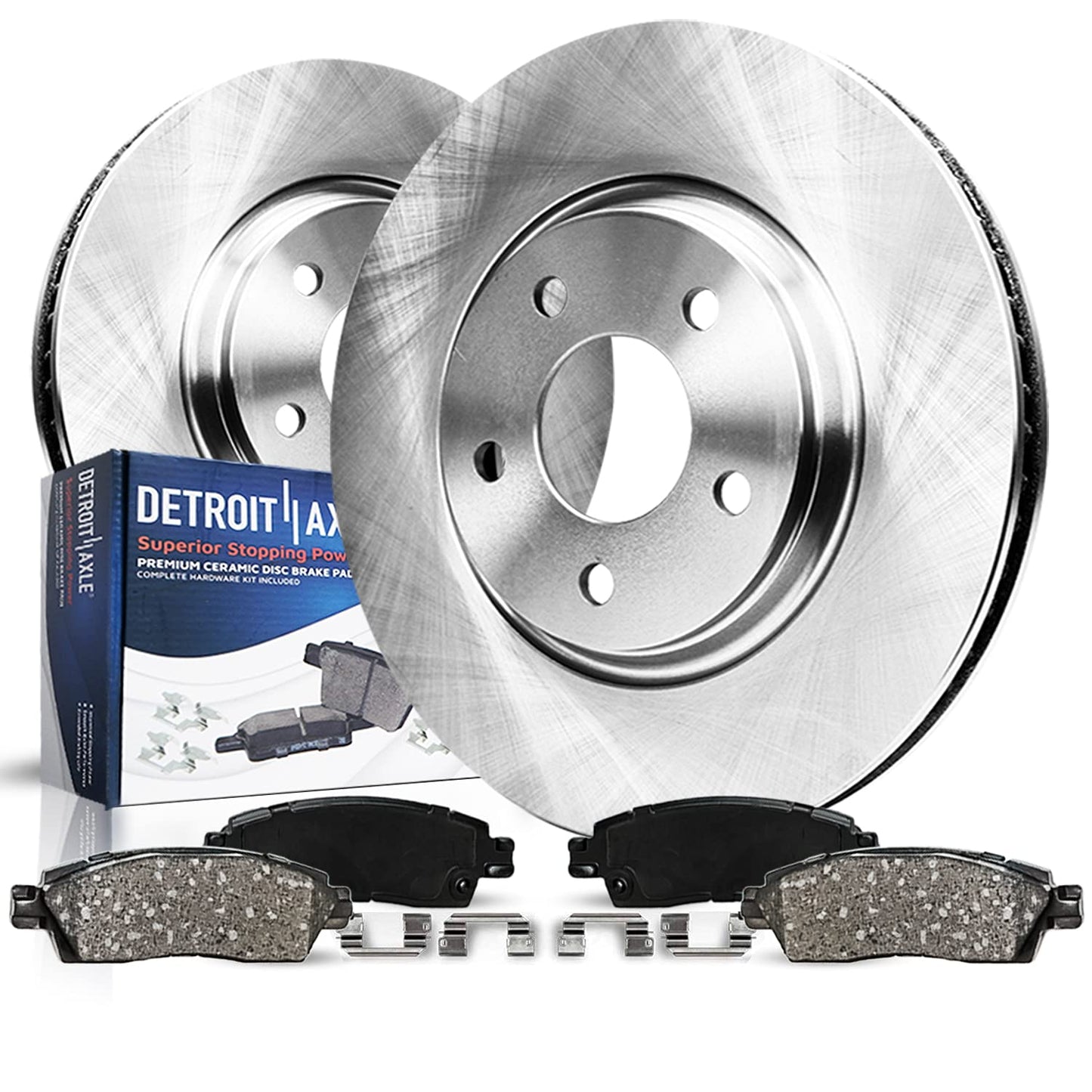 Detroit Axle - Front Brake Kit for 1990-2000 Honda Civic 1990-1991 CRX, 1993-1997 Civic Del Sol Disc Brake Rotors Ceramic Brakes