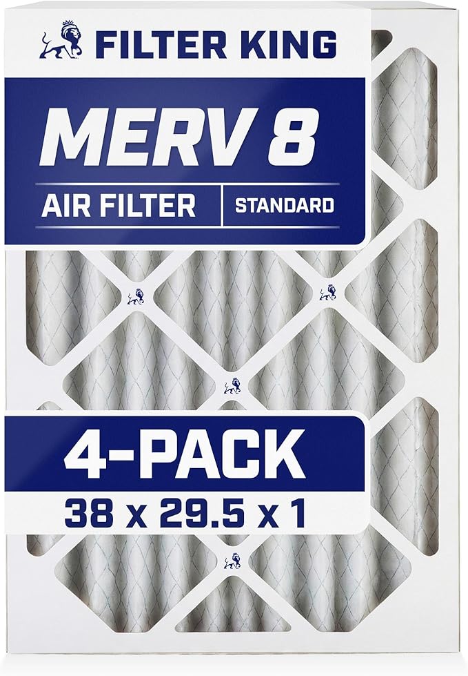 Filter King 38x29.5x1 Air Filter | 4-PACK | MERV 8 HVAC Pleated A/C Furnace