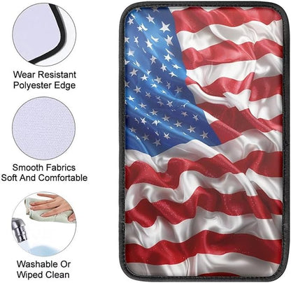 American Pattern Universal Center Console Armrest Soft Pad Protector Cover Non Slip Fits for Most Vehicle,SUV,Truck Car Christmas Decoration