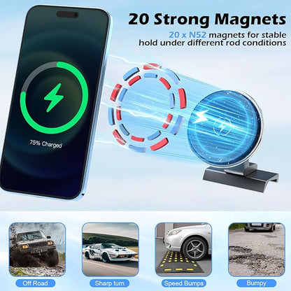 Kaishengyuan Car Charger Phone Holder for Toyota Tacoma 2016-2023, 3rd Gen Tacoma Dashboard Clip Cell Phone Cradles Adjustable 20x Strong Magnet Phone Stand Phone Mount Fit for All Smartphone