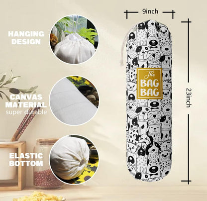 Grocery Bags Holder Organizer For Shopping Bags，Wall Mount Plastic Bags Storage Container Dispensers, Pet Lovers Home Kitchen Gifts For Women, Family, Friends, Dog Mom, Dog Dad
