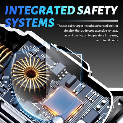 6 in 1 Cigarette Lighter USB Charger,PD+QC3.0 Car Charger USB C Fast Charge with Voltage Display,Multi Port Super Fast Cars Chargers Adapter Car Accessories for 12V/24V Vehicles