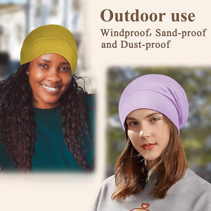 OLESILK 100% Mulberry Silk Bonnet for Sleeping Women, Silk Hair Wrap for Sleeping, Yellow