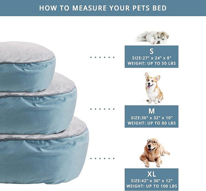 COZY ONE - MIA Collection-DEEP Comfort - Ultra-deep Orthopedic Pet Beds with Non-Slip Bottom, Removable and Washable Velvet Cover, Made in USA, Blue/XL, 42x36x12 Inch