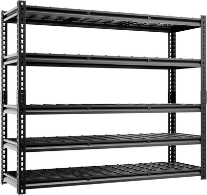 5-Tier 60" W X 20" D X 72" H Storage Shelves 2500LBS Metal Garage Shelving Adjustable Storage Shelf Metal Racks with Shelves Heavy Duty Shelving Units and Storage Utility Shelf