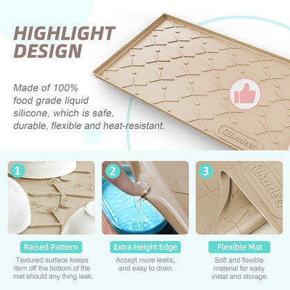 SIKADEER 22" x 22" Under Sink Mat Waterproof, Silicone Mat Kitchen Drawer Shelf and Cabinet Liner, Sink Protector for Kitchen Organizers and Storage, Boot Tray Pet Food Mats
