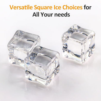 Crystal Clear Ice Maker, Compact Countertop Ice Machine, 3 x 1.6 Ice Cubes