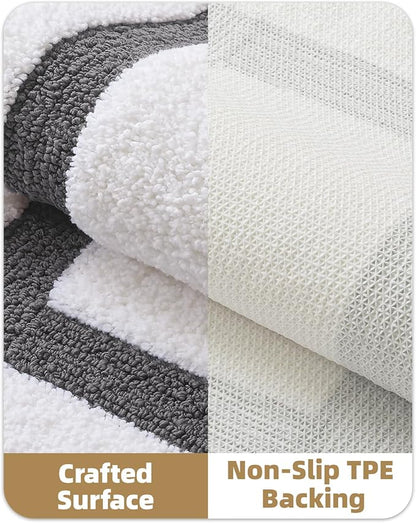 Color&Geometry Bathroom Rugs, Water Absorbent and Quick Dry Microfiber Bath Rugs-24"x36", Non-Slip, Machine Washable, Extra Soft Plush Bath Mats for Bathroom, Laundry Room, Shower and Tub