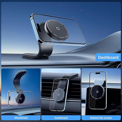This Hill Magnetic Car Phone Holder, Bendable Aluminum Arm Car Magnet Phone Mount【18 Strong Magnets】 Magnetic Phone Holder for Car Dashboard/Windshield, Compatible with iPhone 17 16 15 14 13 12 Series