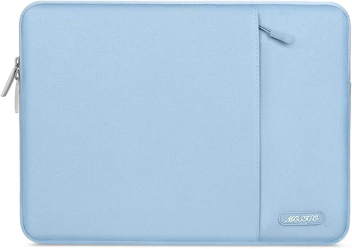 MOSISO Laptop Case 13.3 inch, 13-13.3 inch Laptop Sleeve Compatible with MacBook Air/Pro 13/Pro 14 M5 M4 M3 M2 M1, HP Dell ASUS Lenovo,Polyester Vertical Computer Sleeve Bag with Pocket, Air Blue