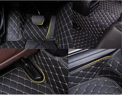 Custom Personalized Floor Mats for Cars，Luxury Full Coverage All Weather Car Floor Mats，Anti-Slip Leather Car Mat Set ，Custom Floor Mats for 99% of Cars, Trucks & SUVs (Green)