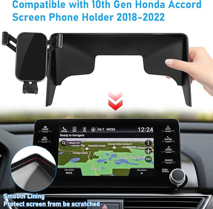 Compatible with Honda Accord Phone Mount 2018 2019 2020 2021 2022,10th Gen Accord Phone Holder for 8 inch Navigation Screen,Accord Cell Phone Holder 360 Degree Rotation Mounted Anti-Shake,black
