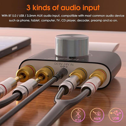 Nobsound Mini Bluetooth 5.0 Power Amplifier, Stereo Hi-Fi Digital Amp 2.0