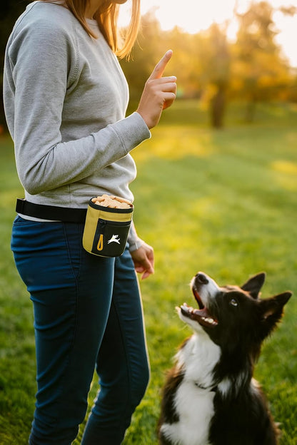 OllyDog Goodie Treat Bag, Dog Treat Pouch, Waist Belt Clip for Hands-Free Training, Magnetic Closure, Dog Training and Behavior Aids, Three Ways to Wear (Alchemy)