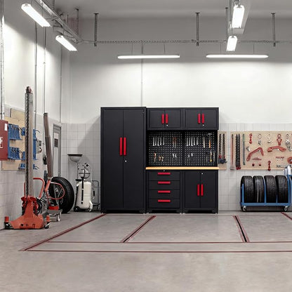 Garage Storage Cabinet System, 6-Pcs Garage Cabinets and Storage System Corner