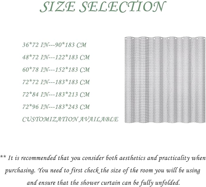 ggaimwf 72x96 Inch Solid Color Shower Curtain for Bathroom Waffle Bath Water Resistant Fabric Curtains Platinum Gray Modern Thick Shower Stall Curtain with Metal Hooks