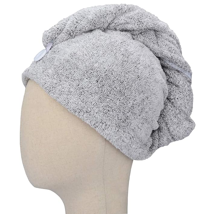 HOPESHINE Hair Towel Twist Microfiber Bamboo Fabric Women's Soft Shower Towels for CurlyHair Turban Wrap Drying Cap Great Gift for Girls 3-Pack