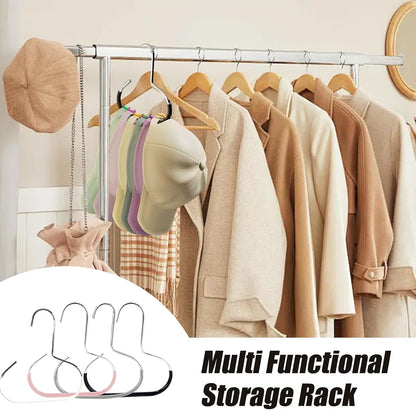 Maximize Closet Space with Versatile Storage, Hat Hangers for Closet, Hat Organizer, Multi-Functional Organizer Space Saving for Hats, Ties, Scarves, Delicate Fabrics (4pcs*Mix)
