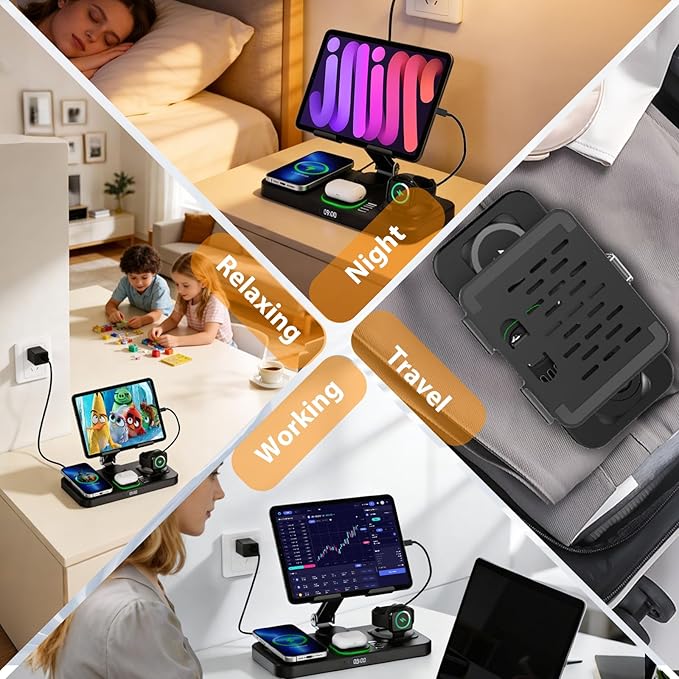 30W Charging Station for Apple Products, Foldable Wireless Charger