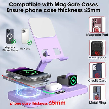 30W Charging Station for Apple Products, Foldable Wireless Charger
