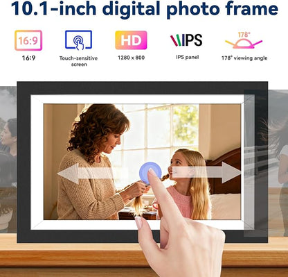 UHALE Battery Power Digital Picture Frame, 10.1'' 1920x1080 HD IPS Touch Screen