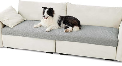 Bedsure 100% Waterproof Couch Cover for Dogs Washable - Non Slip Waterproof Dog Blanket for Couch Sofa, Lightweight Furniture Protector Durable for Pet Cat Puppy with Non-Slip Bottom, Grey, 30x95IN