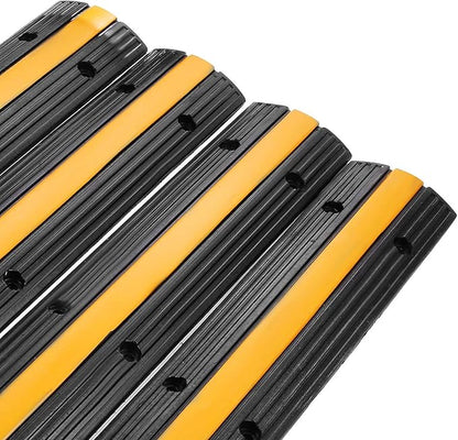 Reliancer 4 Pack 1-Channel Rubber Cable Protector Ramp Traffic Speed Bump