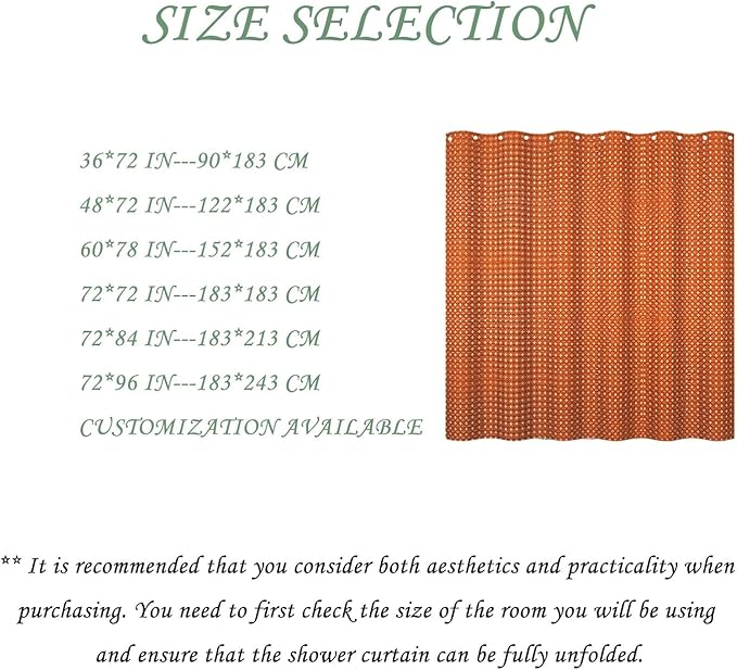 ggaimwf 72x84 Inch Solid Color Shower Curtain for Bathroom Waffle Bath Water Resistant Fabric Curtains Rust Modern Thick Shower Stall Curtain with Metal Hooks