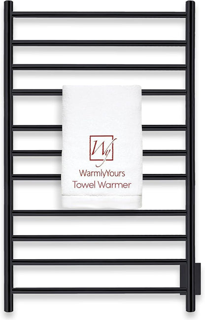 WarmlyYours Malta Heated Towel Rack, 11-Bar Electric Towel Warmer, Hardwired